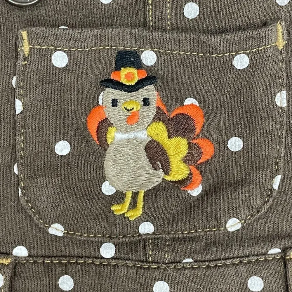 Carter’s Polka Dot Thanksgiving Turkey Jumper Girls 3 Months
